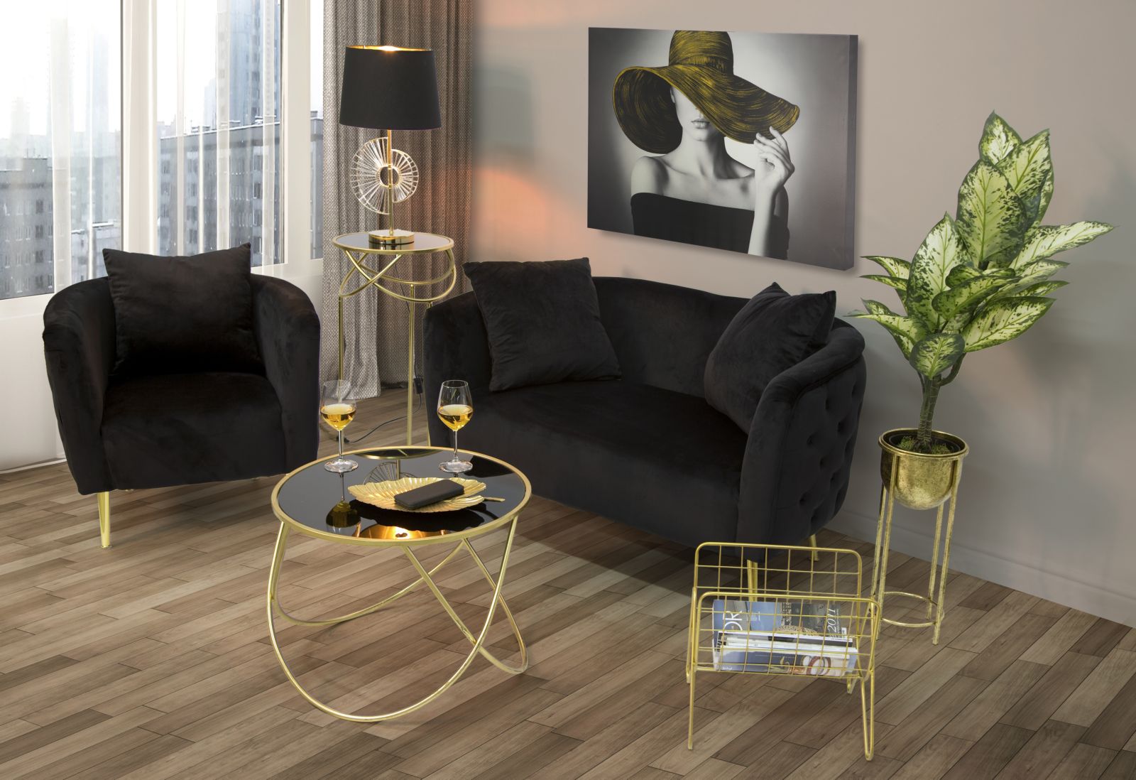 ARMCHAIR BUCAREST BLACK CM 76x74x71 - slika 10