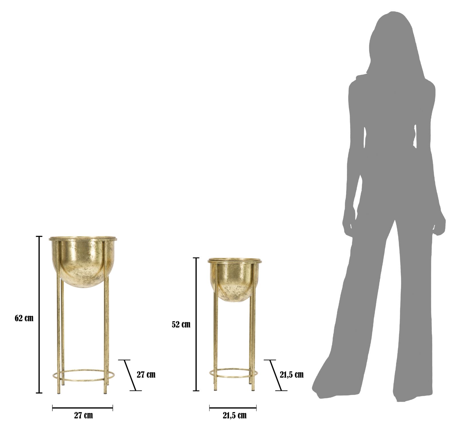 FLOWER HOLDER GLAM COPPIA CM Ø 27X62-21,5X52 - slika 9