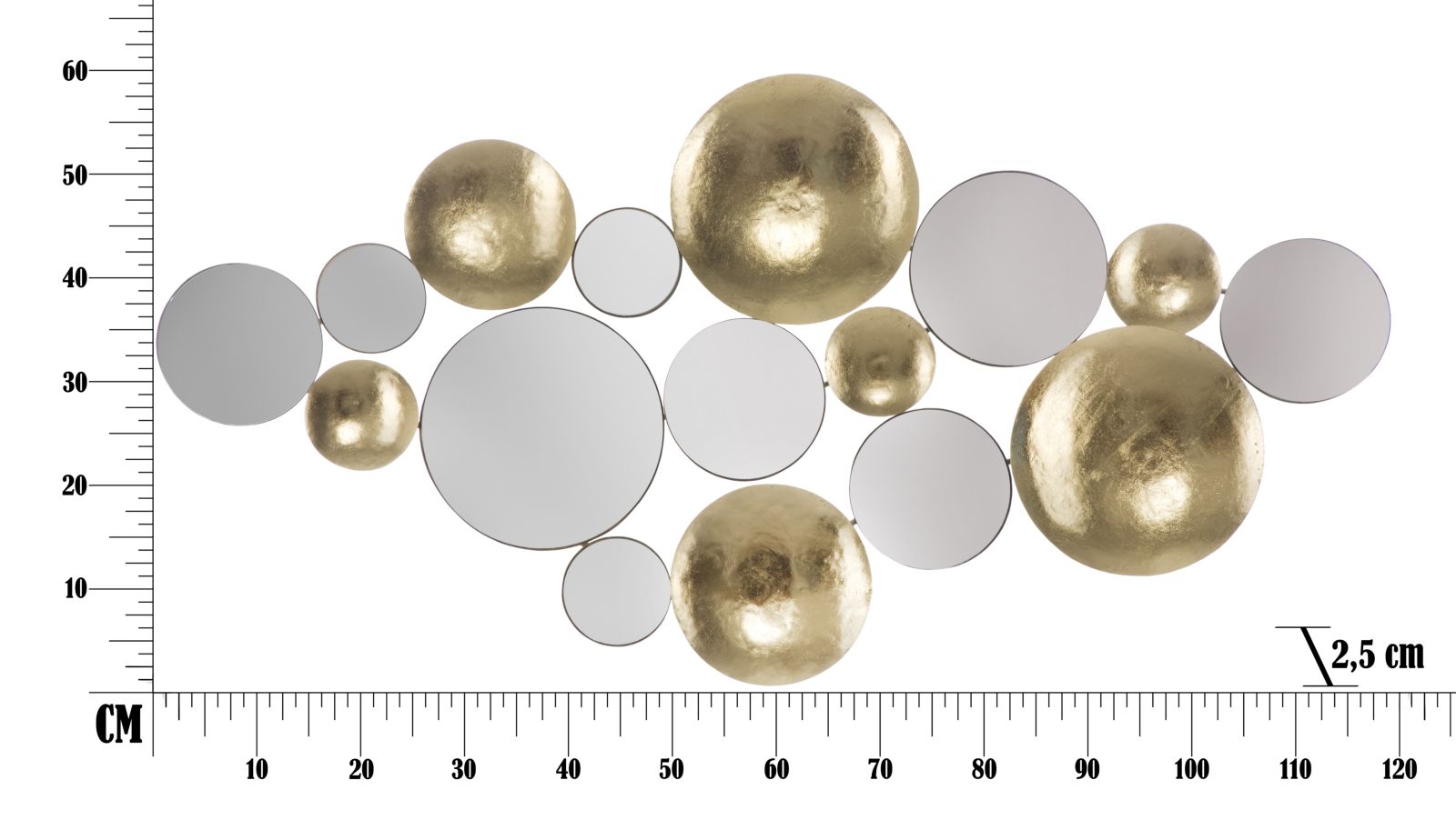 GOLD PANEL MIRROR GLAM CM 118X2,5X60 - slika 7
