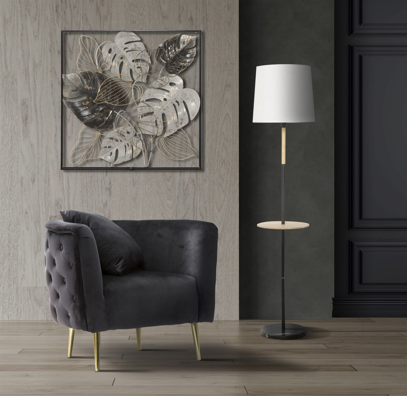 ARMCHAIR BUCAREST BLACK CM 76x74x71 - slika 11
