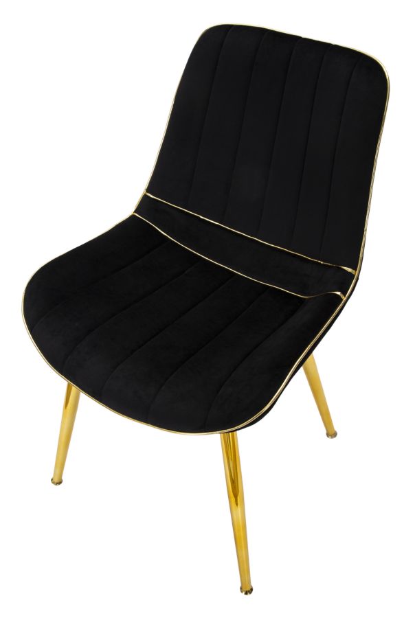 CHAIR PARIS NERA/GOLD SET 2 PCS CM 51X59X79 - slika 4