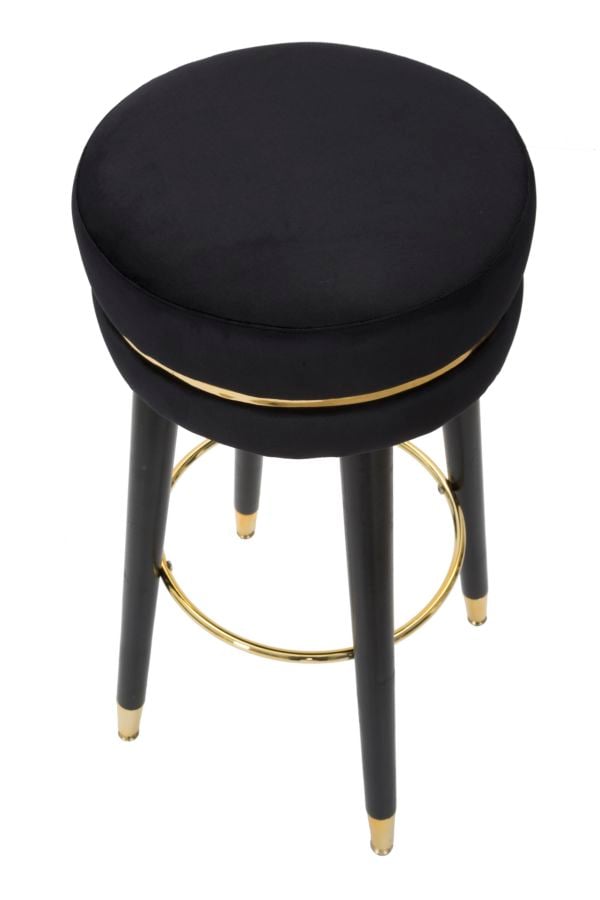 BAR STOOL PARIS NERO/GOLD CM Ø 35X74 - slika 3