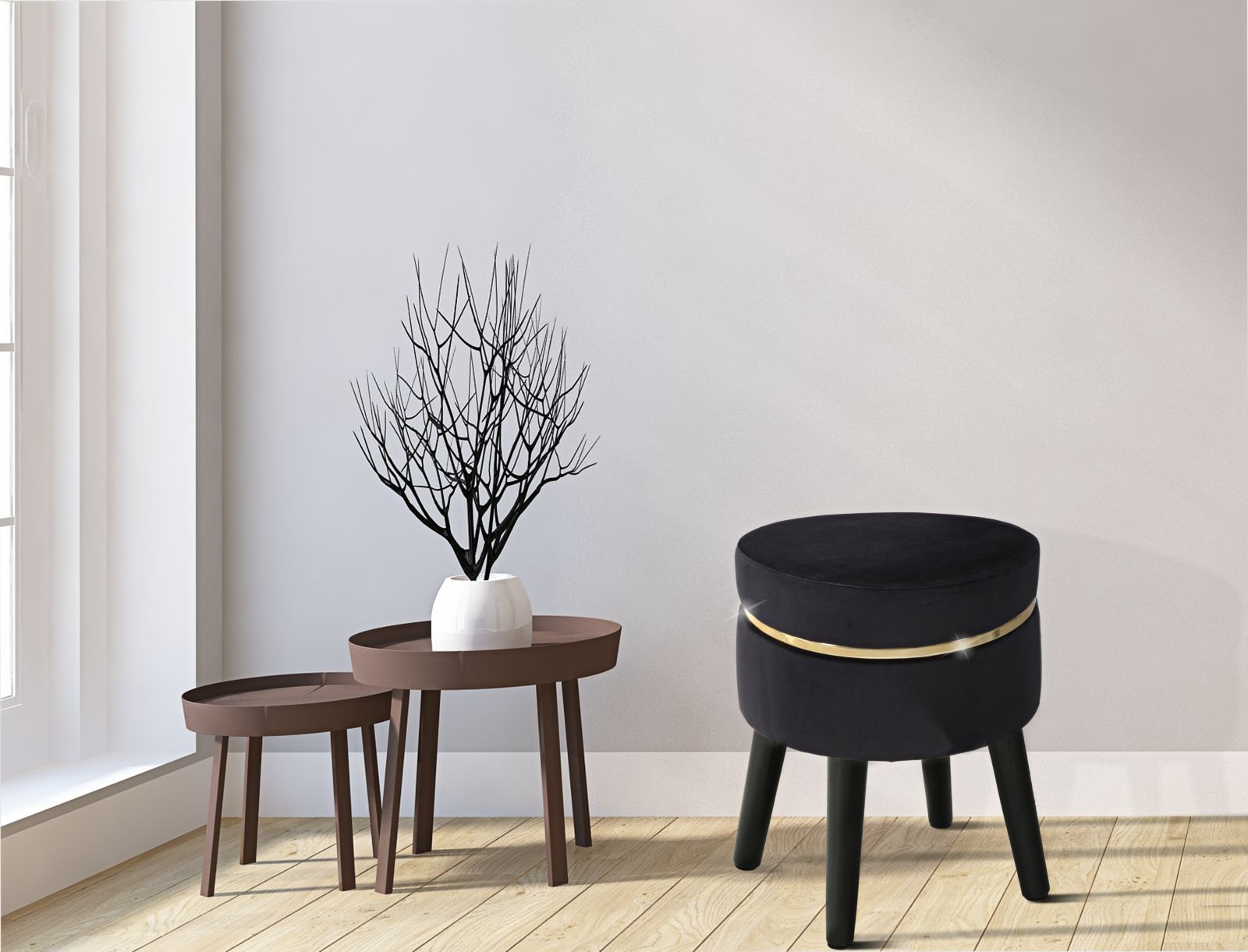 STOOL PARIS BLACK CM Ø 35X40,5 - slika 7