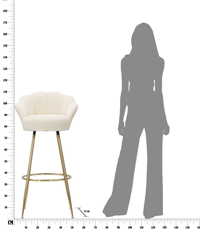 BAR STOOL VIENNA CREMA CM 55X53X110 - slika 9