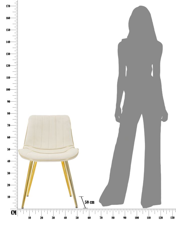 CHAIR PARIS CREMA/GOLD SET 2 PZ CM 51X59X79 - slika 8