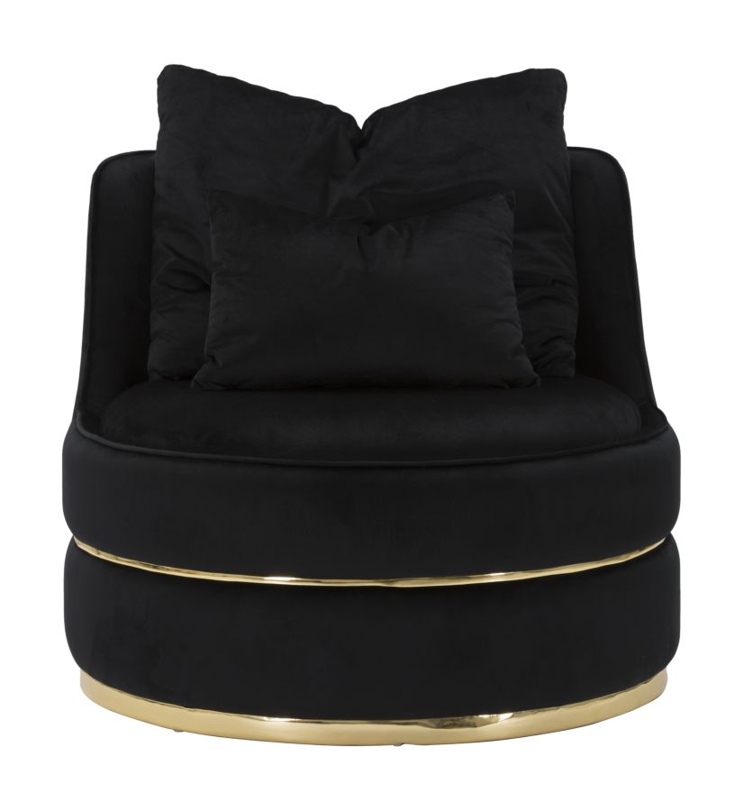 ARMCHAIR PARIS SPACE NERO/GOLD CM Ø 84X72 - slika 2