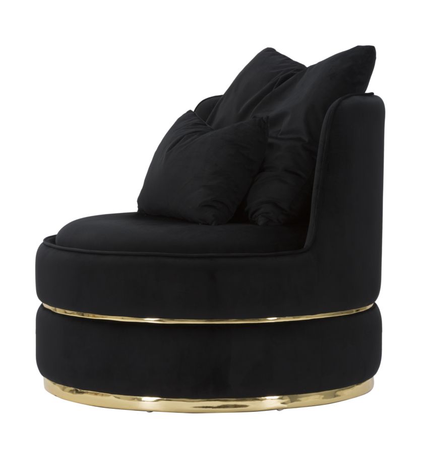 ARMCHAIR PARIS SPACE NERO/GOLD CM Ø 84X72 - slika 3