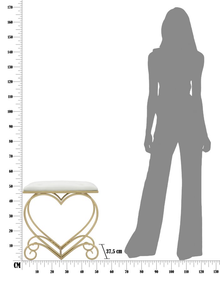 STOOL HEART CREMA CM 50X37,5X51,5 - slika 8