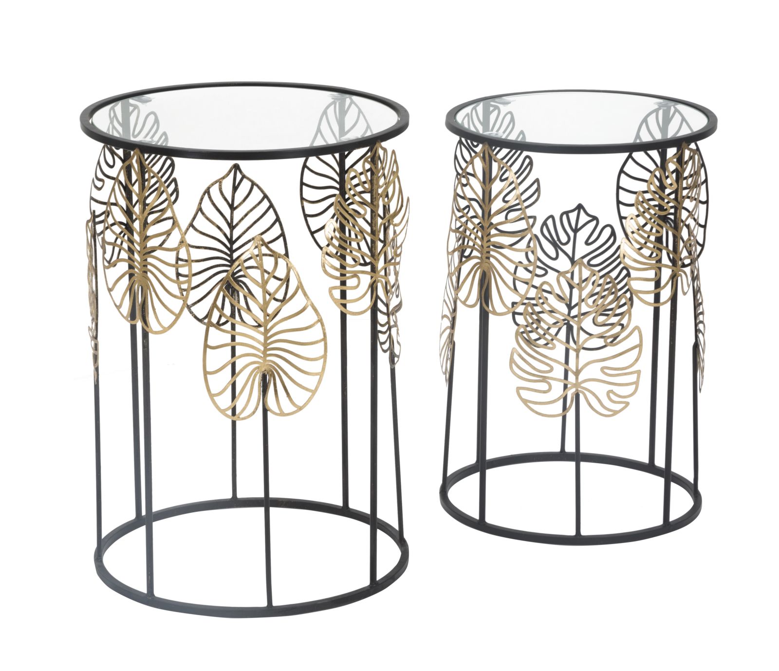 TABLE FOGLIE GLAM COPPIA CM Ø 38X55-33X50 - slika 2
