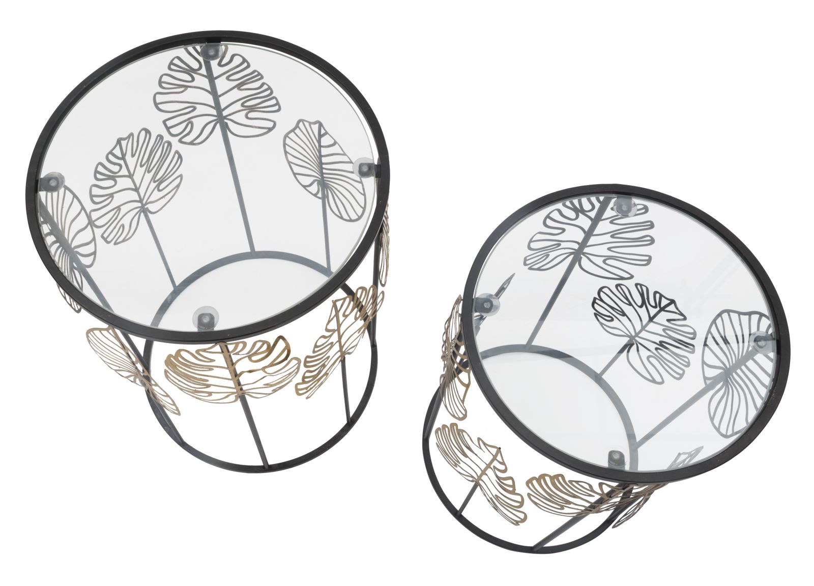 TABLE FOGLIE GLAM COPPIA CM Ø 38X55-33X50 - slika 3