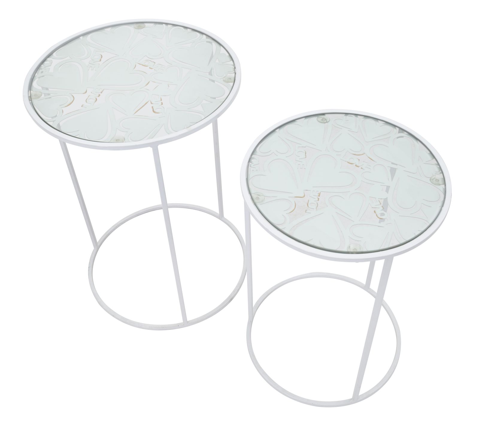 TABLE WHITE HARTS COPPIA CM Ø 43X60-38X55 - slika 2