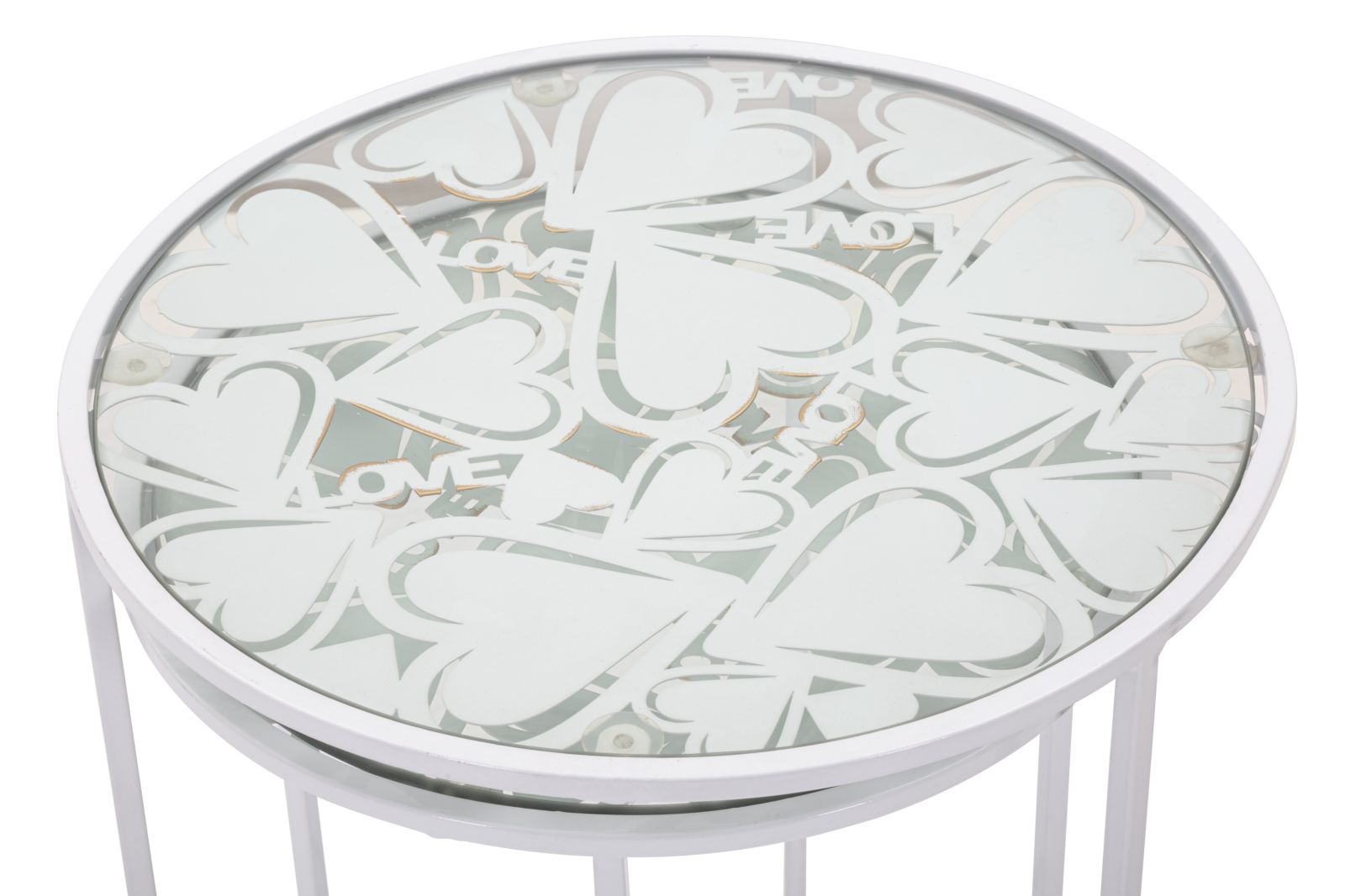 TABLE WHITE HARTS COPPIA CM Ø 43X60-38X55 - slika 5