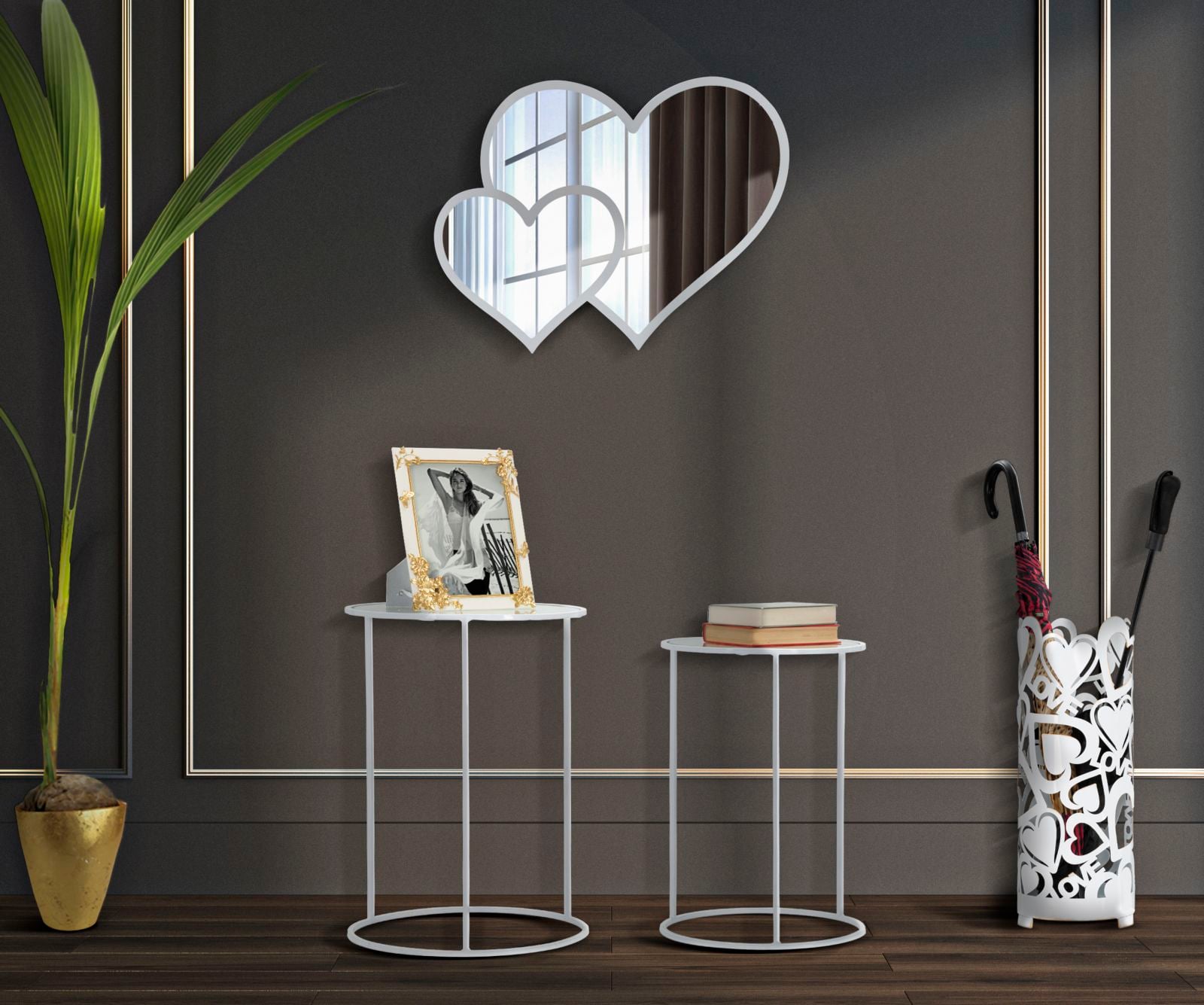 TABLE WHITE HARTS COPPIA CM Ø 43X60-38X55 - slika 6