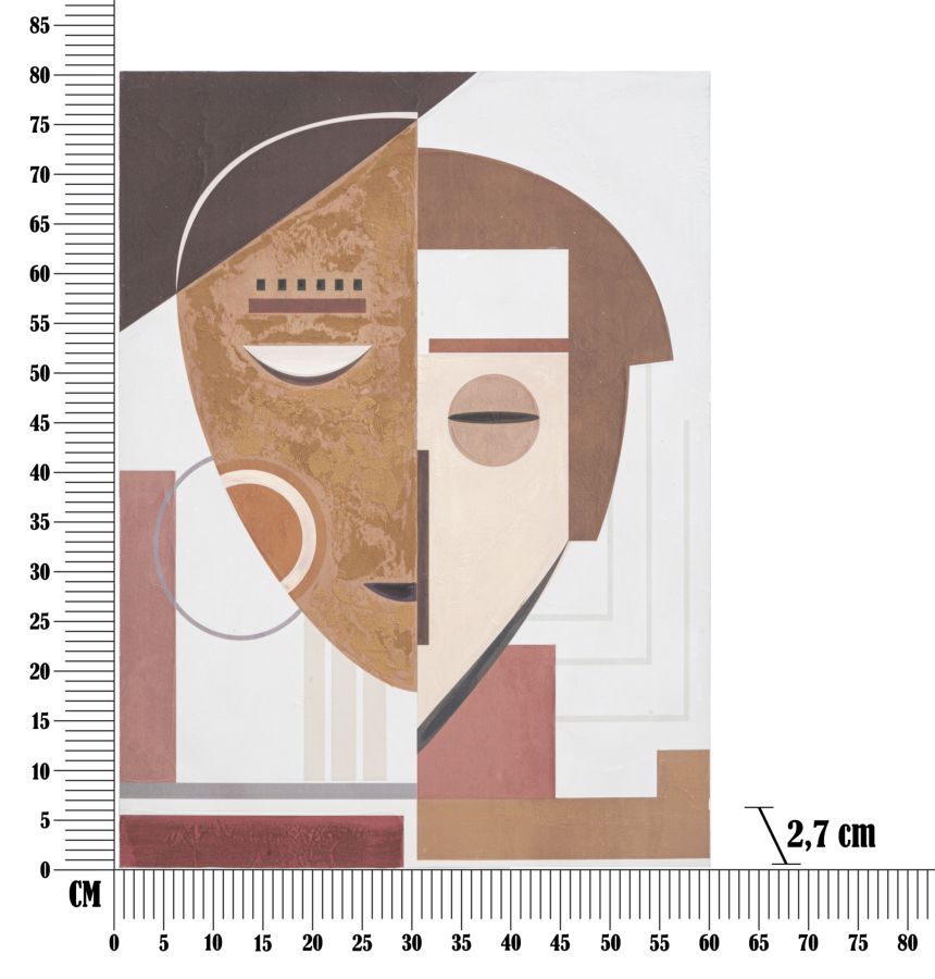 HANDMADE WALL PAINTING ETHNIC FACE CM 60X2,7X80 - slika 6