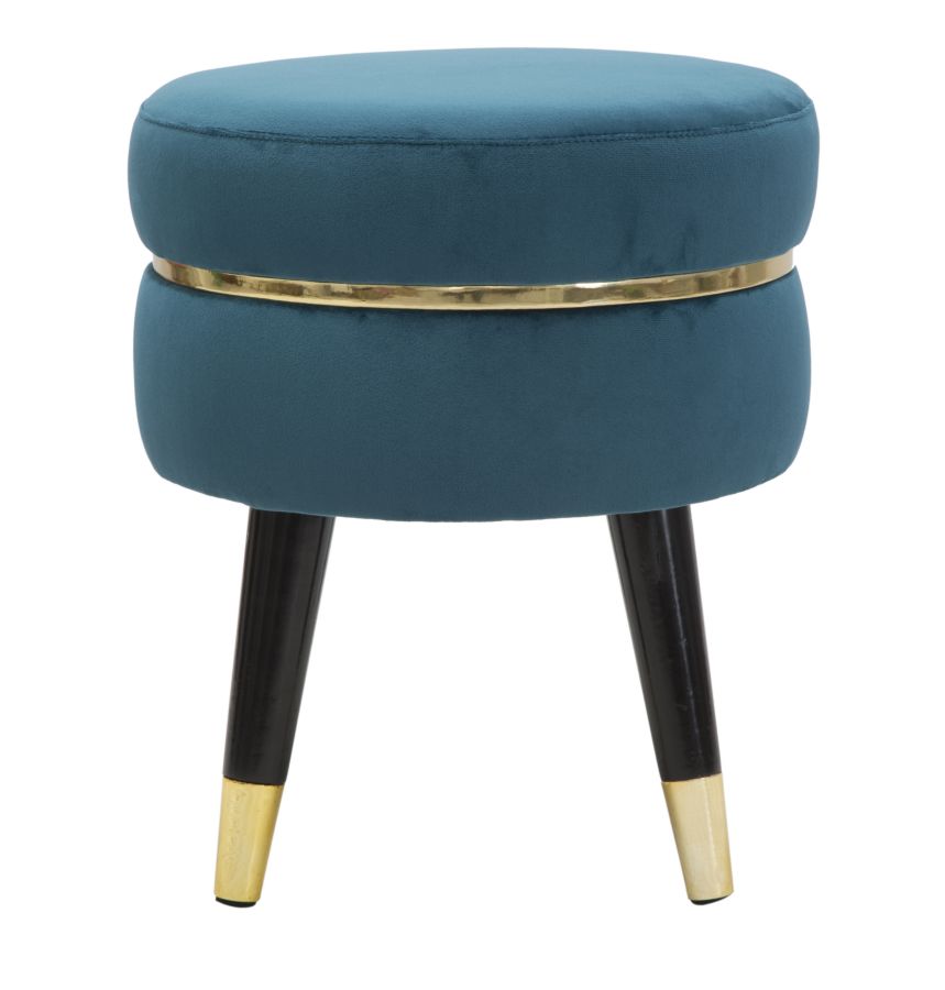 STOOL PARIS TEAL/GOLD CM Ø 35X40,5 - slika 2