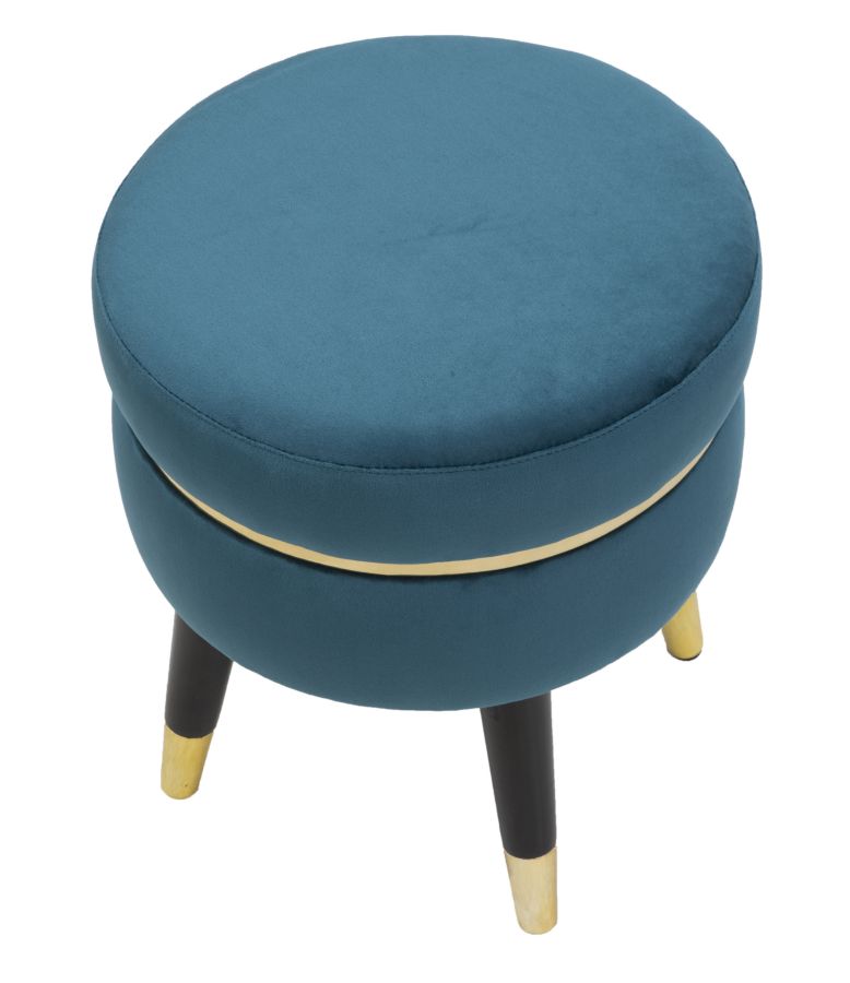 STOOL PARIS TEAL/GOLD CM Ø 35X40,5 - slika 3