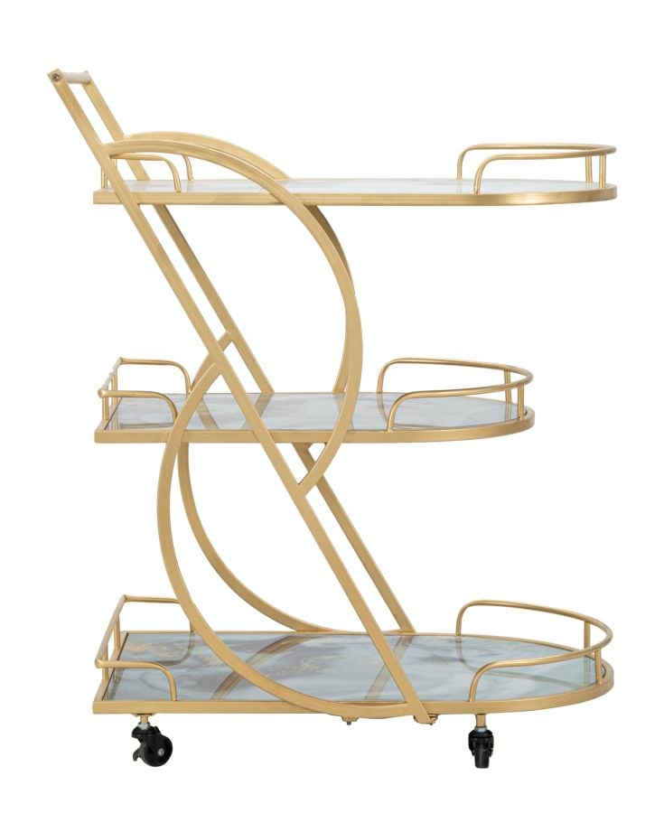 TROLLEY MARBLE GLASS MIX CM71X45,5X84,5 - slika 3