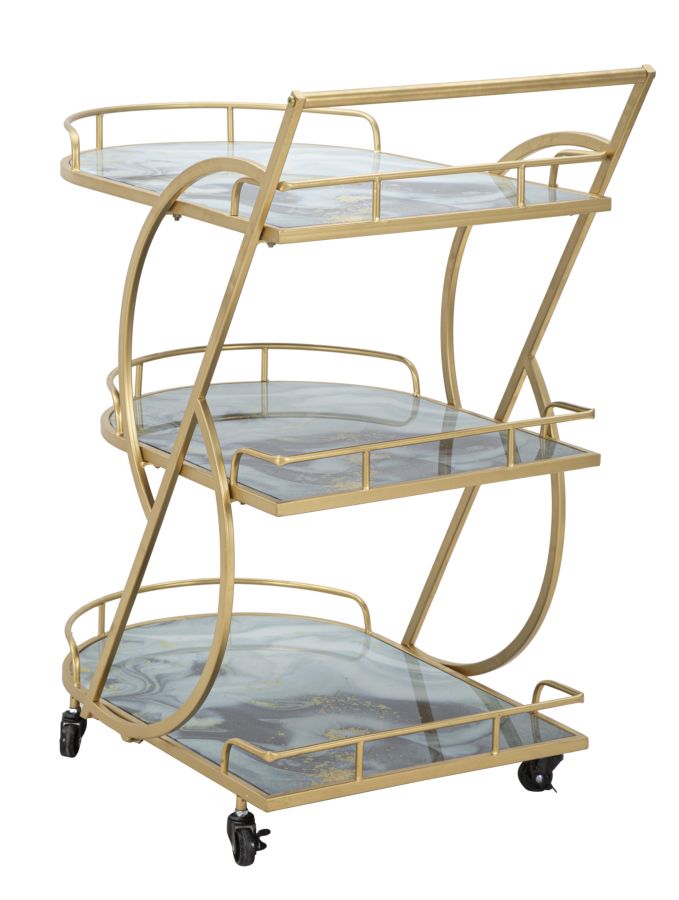 TROLLEY MARBLE GLASS MIX CM71X45,5X84,5 - slika 4