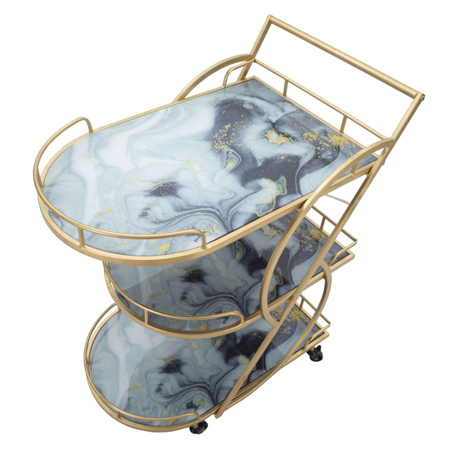 TROLLEY MARBLE GLASS MIX CM71X45,5X84,5 - slika 5