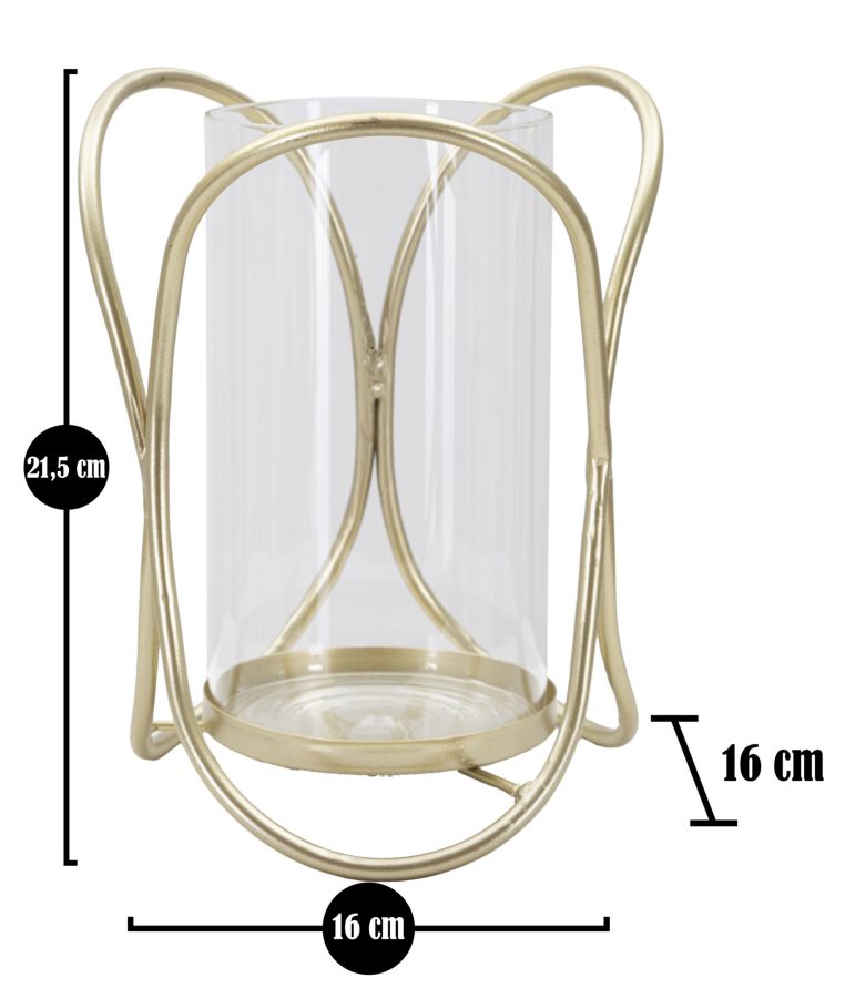CANDLE HOLDER GLOX GOLD CM Ø 16X21,5 - slika 6
