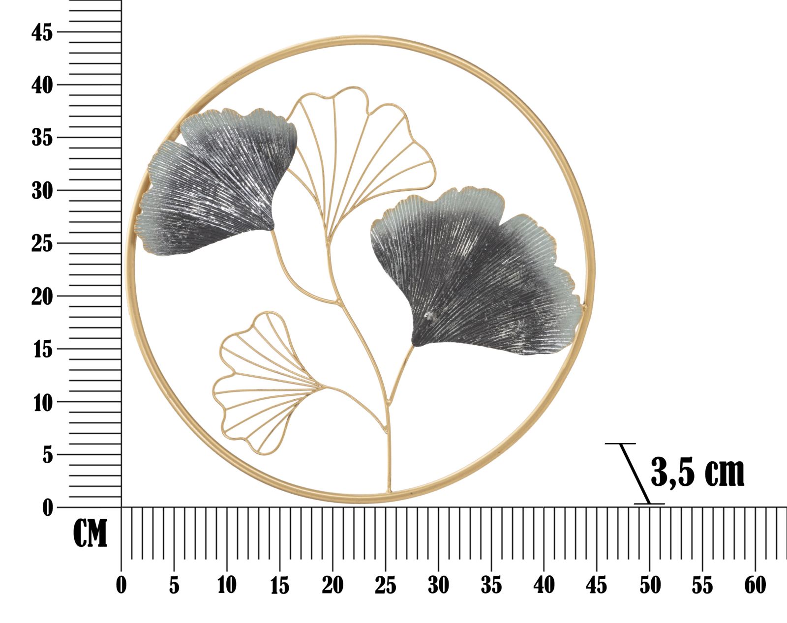 WALL IRON PANEL FLOWER SIMPLE CM Ø 45,5X3,5 - slika 6