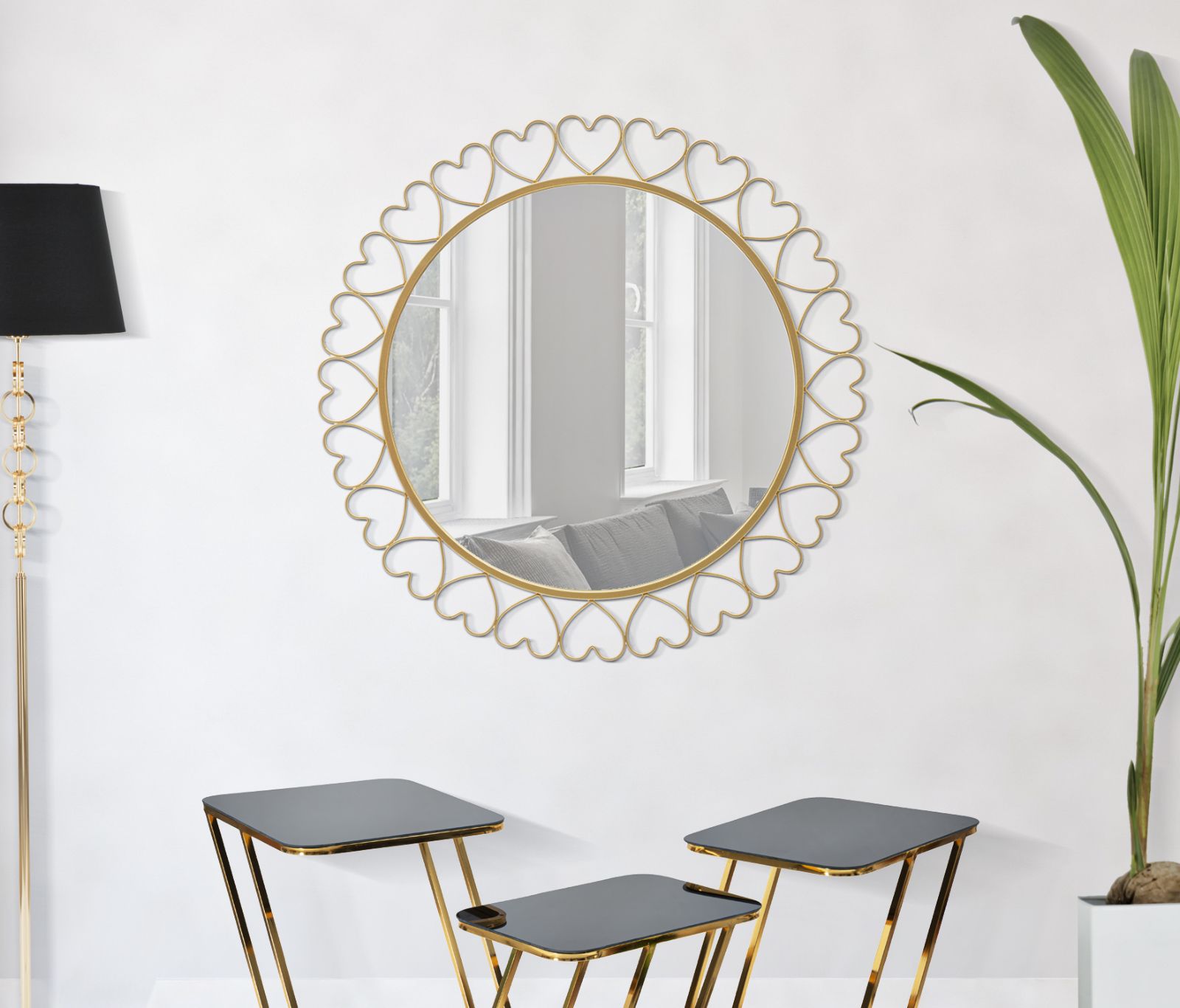 WALL MIRROR HEARTS CM Ø 80X2,5 - slika 5