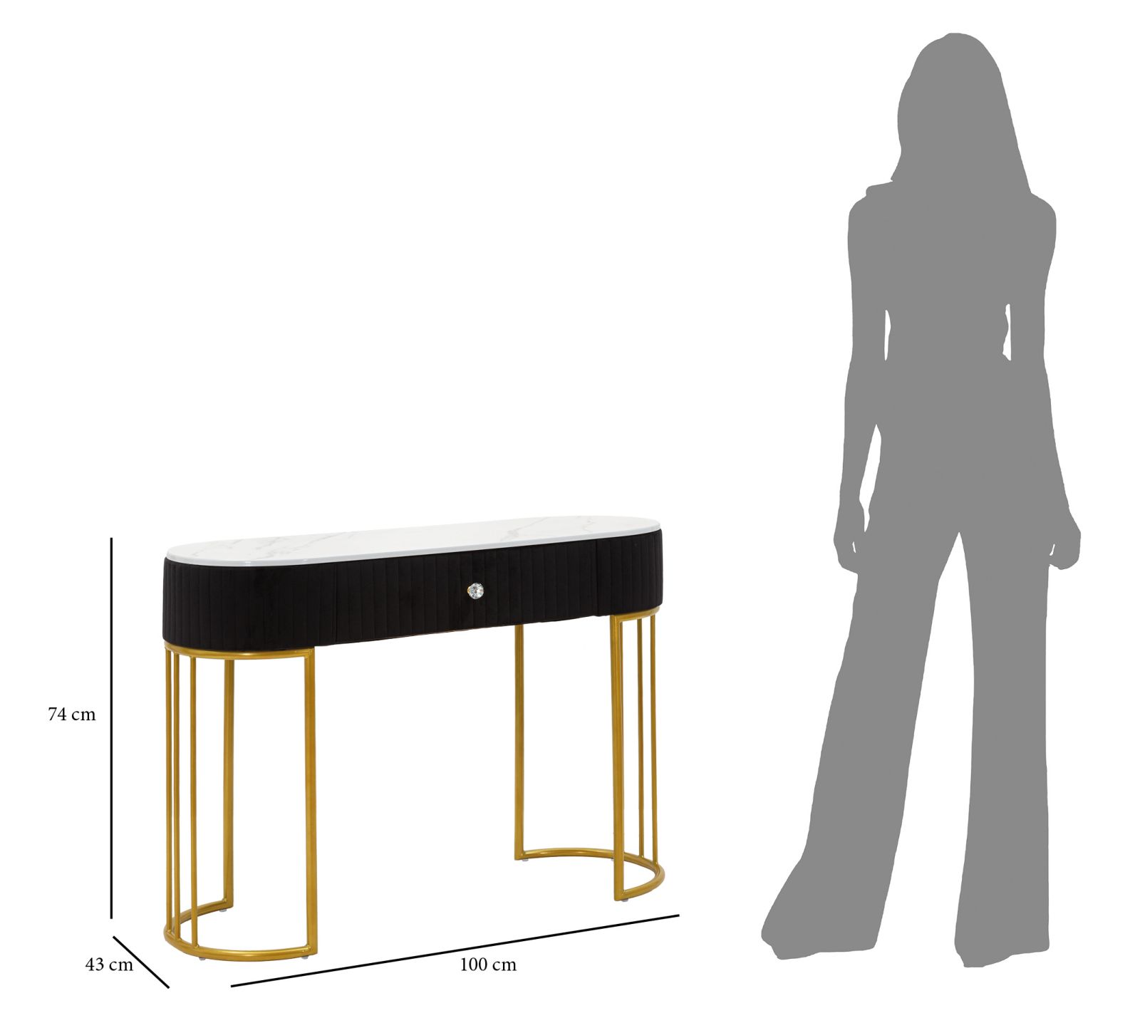 CONSOLE MONTPELLIER BLACK CM 100x43x74 - slika 8