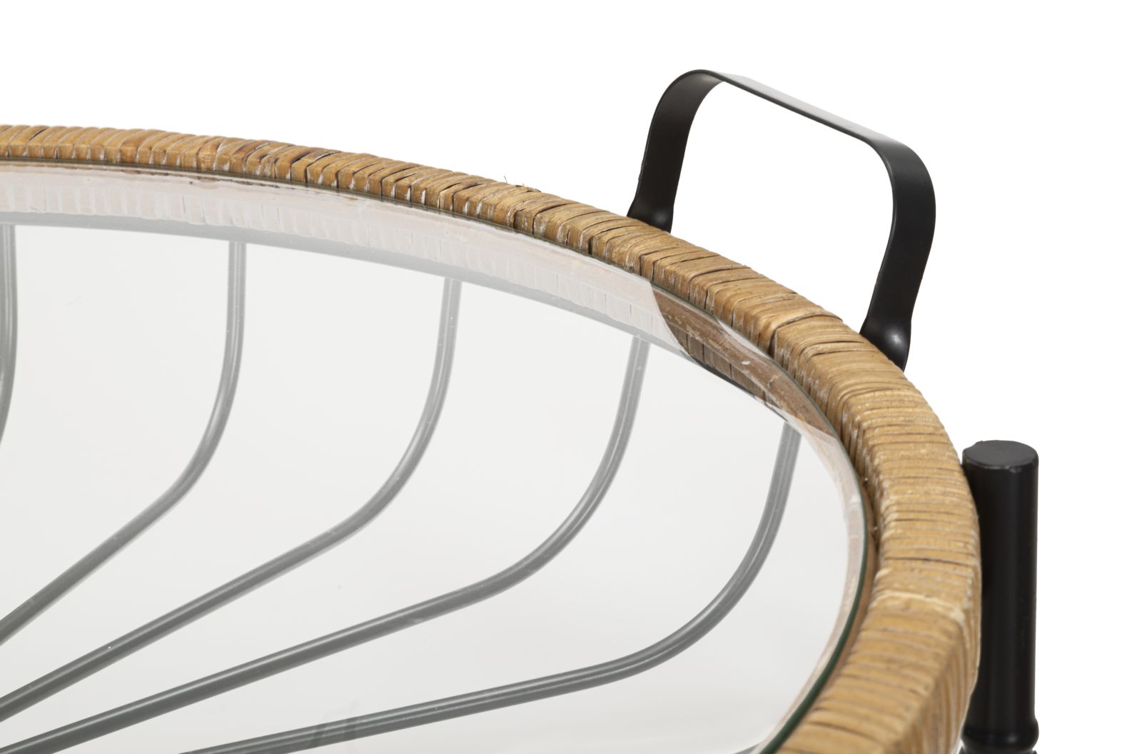 COFFEE TABLE CEBU WITH GLASS AND WELLS CM 70,5X65X57 - slika 4