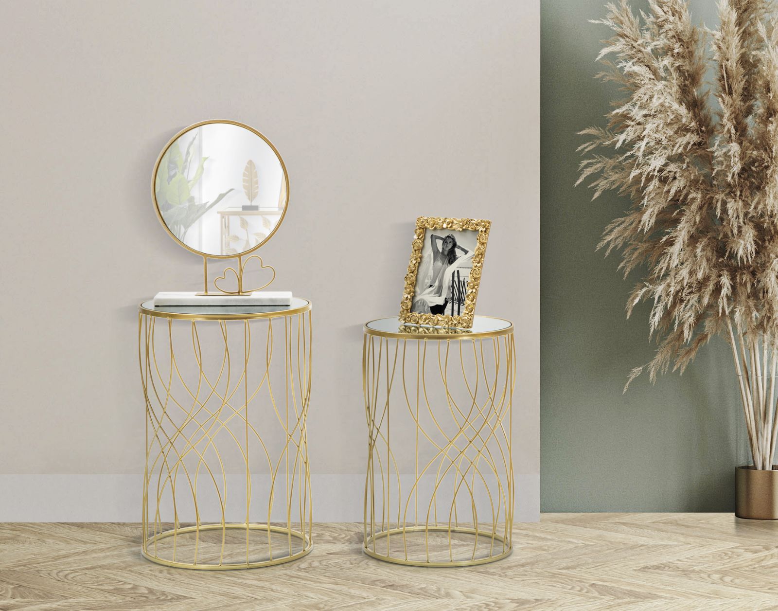 TABLE LIGNE SET 2PCS CM Ø 38X55-33X50 - slika 5