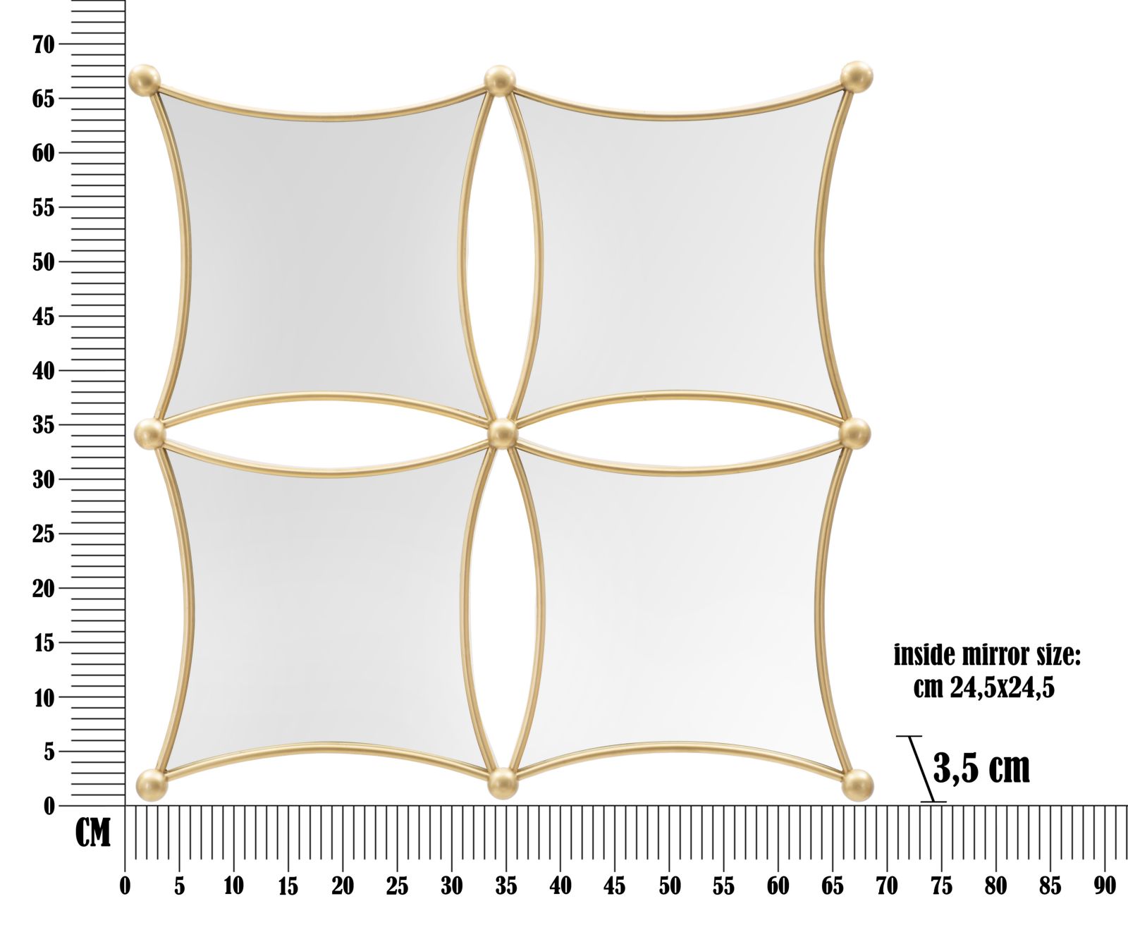 WALL MIRROR JALO CM 68X3,5X68 - slika 6