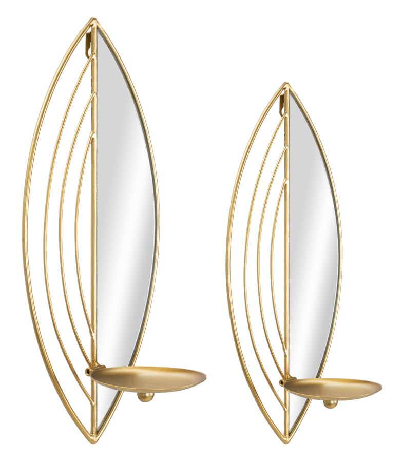 WALL LEAF CANDLE HOLDER SET 2 PCS CM 18X13X41-15X13X35 - slika 2