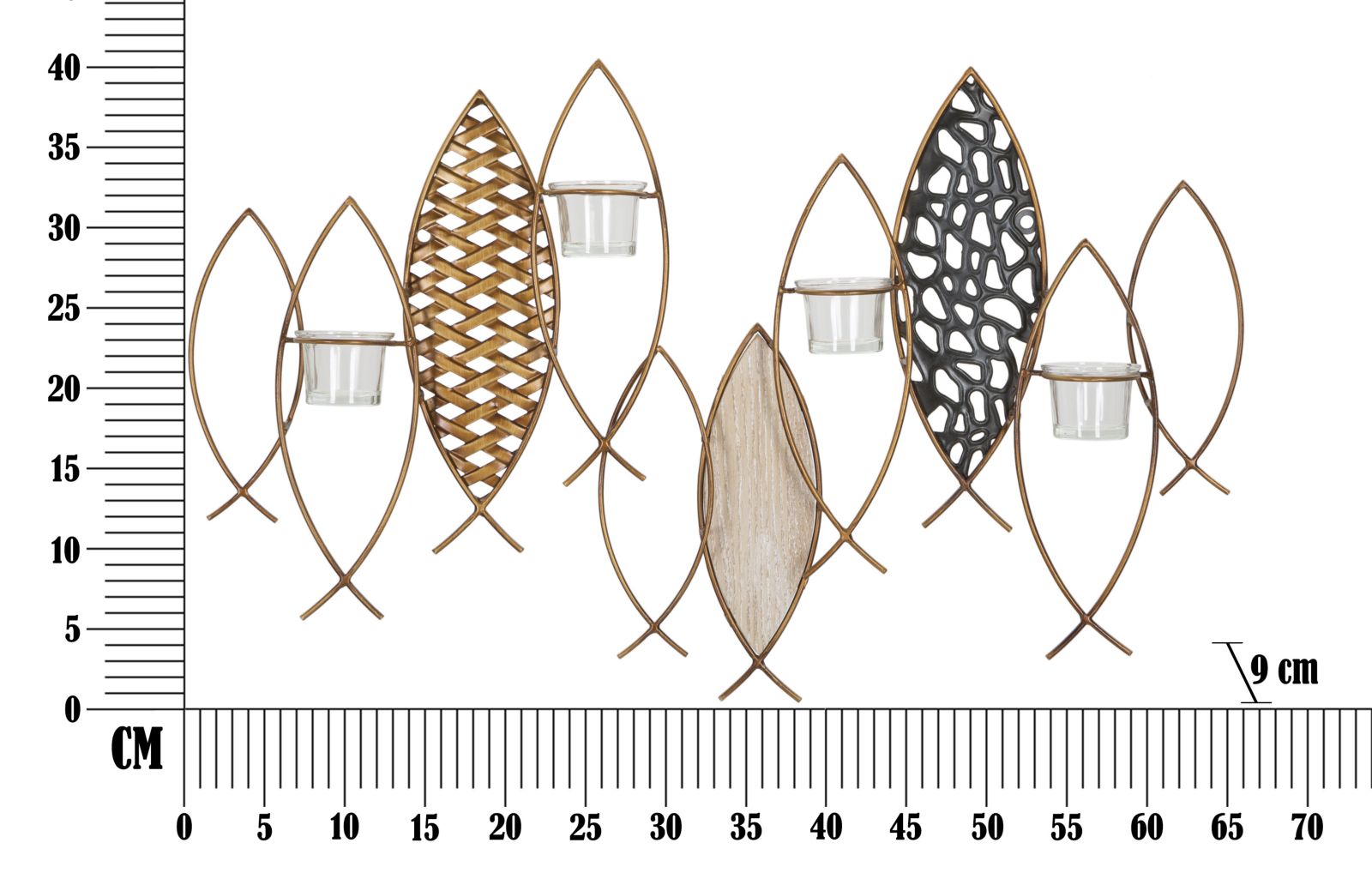 FISH WALL CANDLE HOLDER CM 66X9X40,5 - slika 6