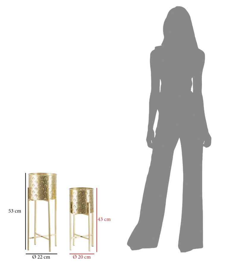 VASE HOLDER GOLVY SET 2PCS -B- CM Ø 21X52-19X42 - slika 6