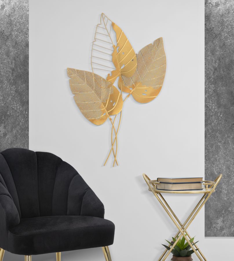 WALL DECORATION AUTUMN LEAF GOLD CM 53X4X84,5 - slika 5