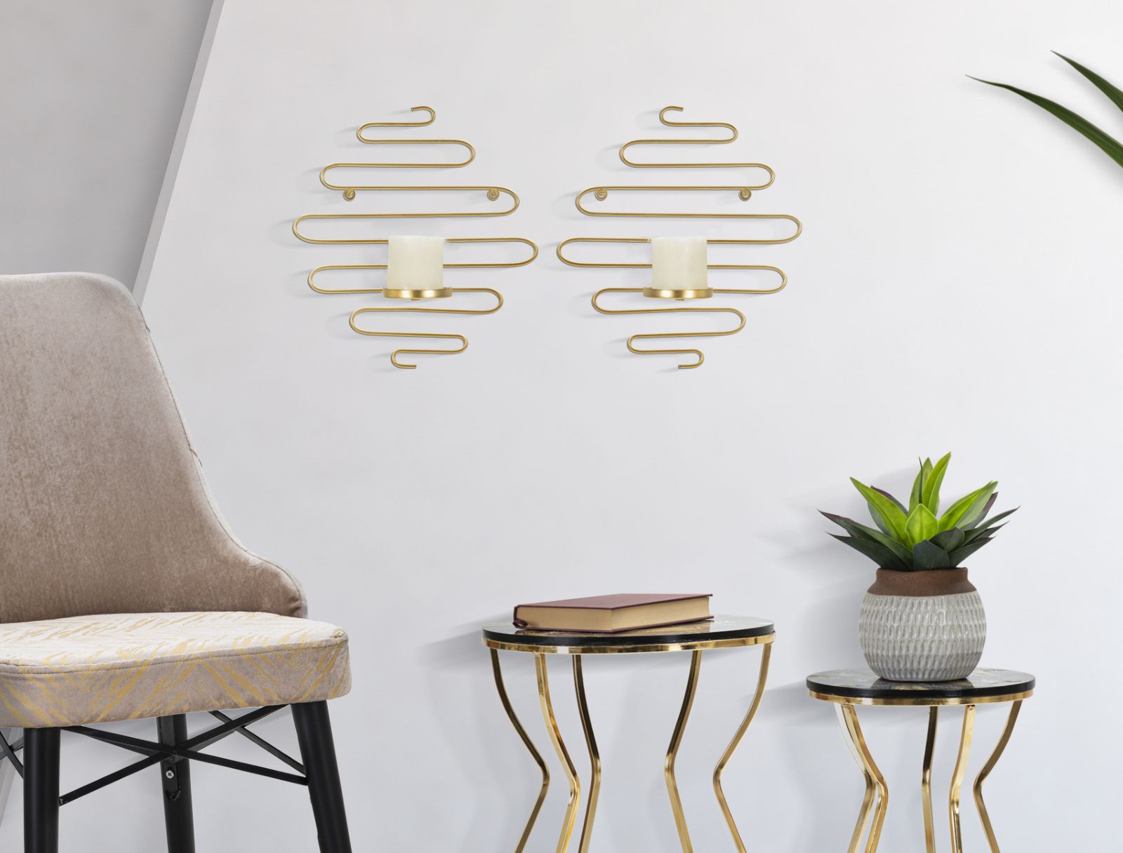 ALID WALL CANDLE HOLDER SET 2 PCS CM 33X10X34 - slika 5