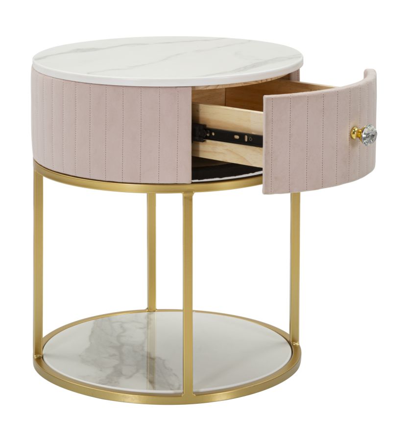 BED SIDE MONTPELLIER PINK CM Ø 42X48 - slika 2