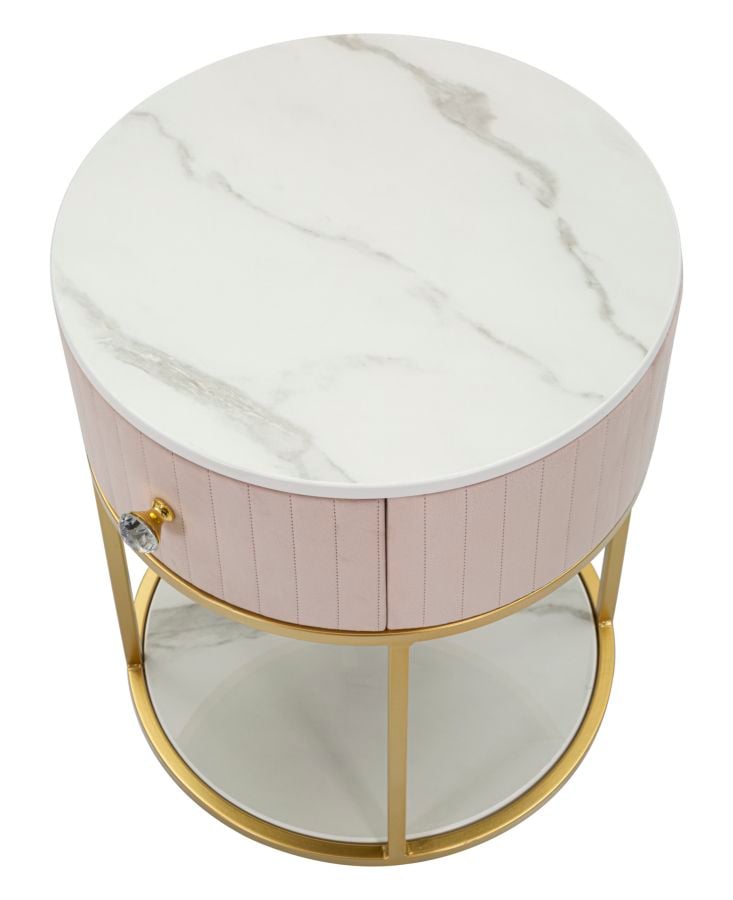 BED SIDE MONTPELLIER PINK CM Ø 42X48 - slika 3