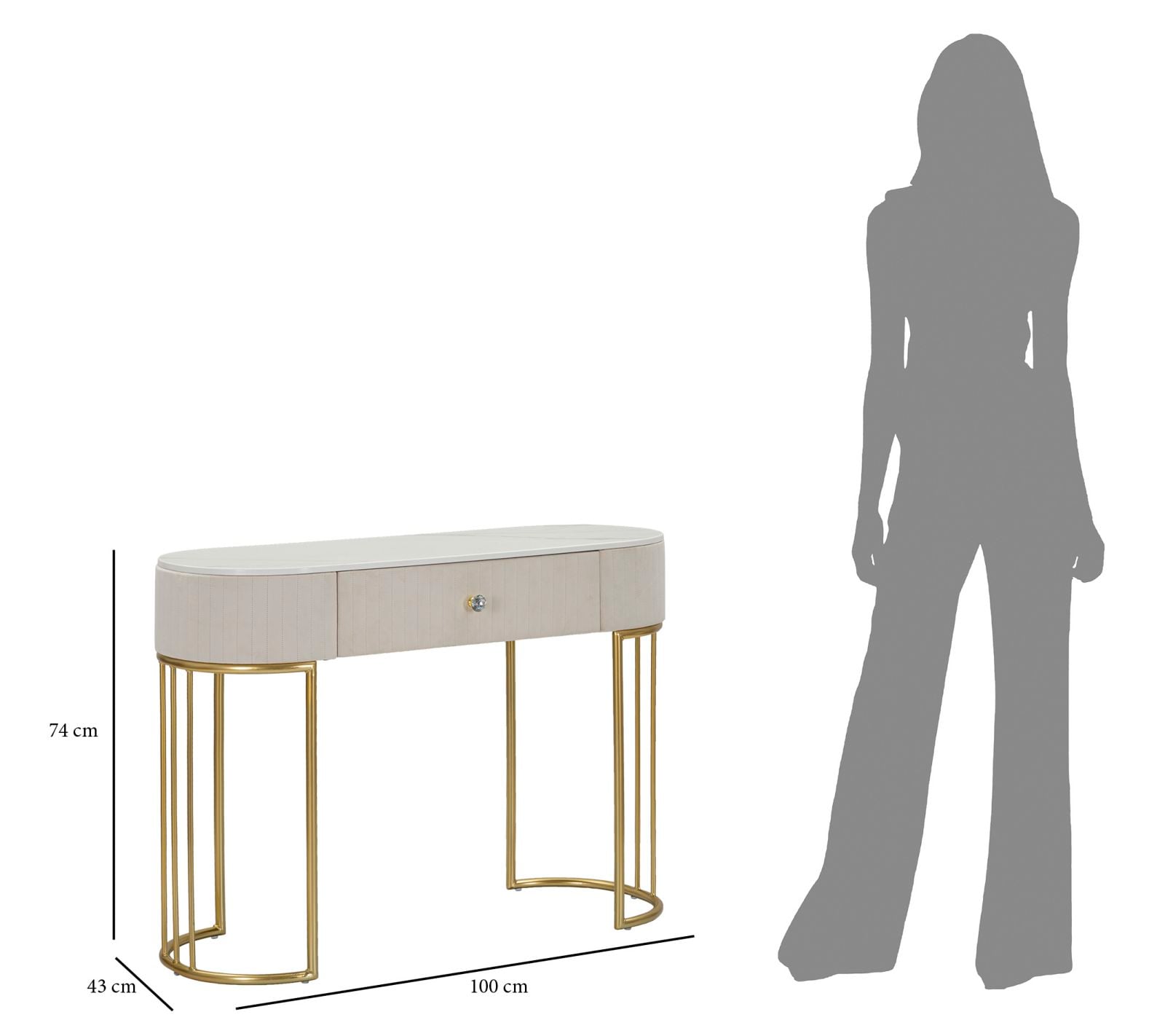 CONSOLE MONTPELLIER CREAM CM 100X40X75 - slika 8