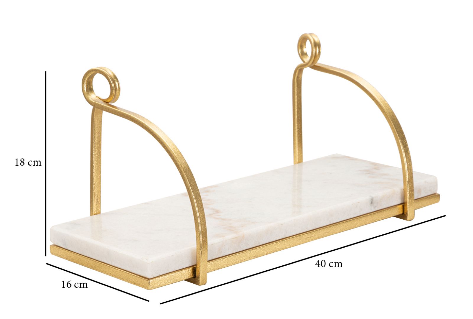 WALL SHELF MARBLE CM 40X16X18 - slika 6