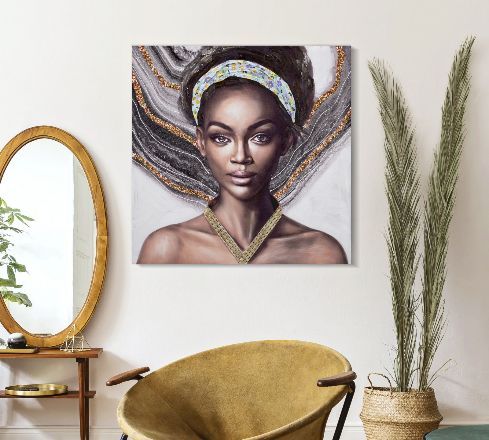 HANDMADE WALL PAINTING NAOMI -A- CM 100X3X100 - slika 6