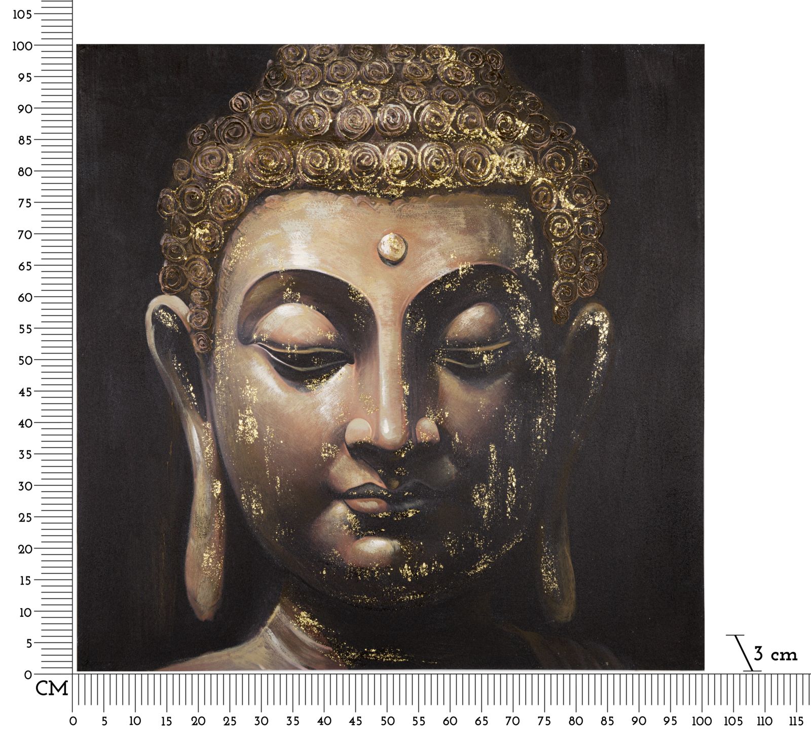 HANDMADE WALL PAINTING BUDDHA -B- CM 100X3X100 - slika 6