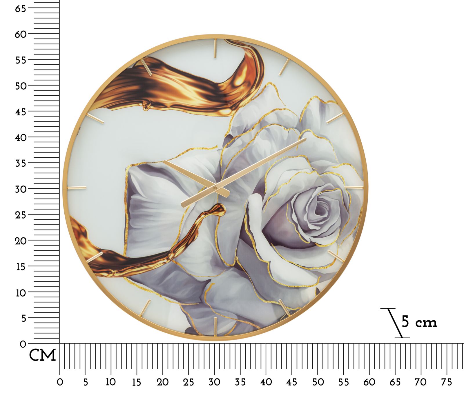 WALL CLOCK GLASS ROSE CM Ø 60X5 - slika 6