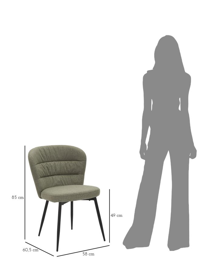 CHAIR LOSANNA GREEN SET 2 PZ CM 58X60,5X85 - slika 9