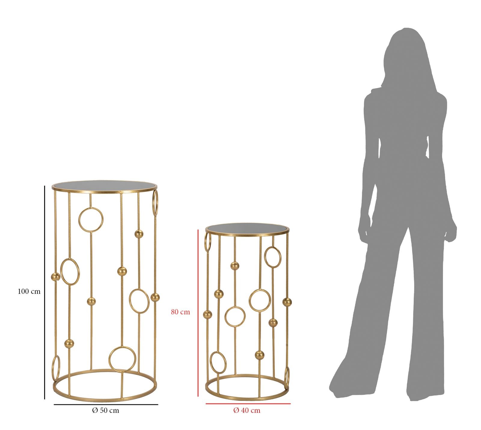 TABLE CAGE SET 2PCS CM Ø 50X100-40X80 - slika 6