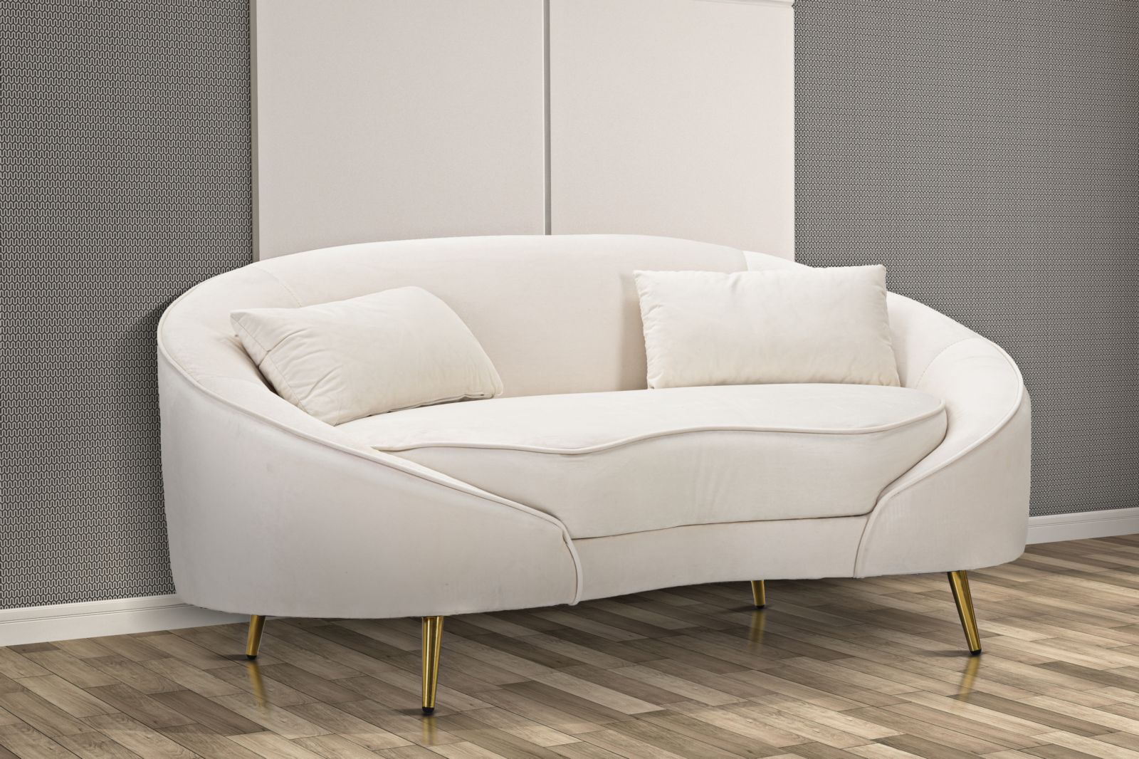 SOFA 2 SEATERS OSLO WITH CUSHIONS CREAM CM 148X84X68 - slika 9
