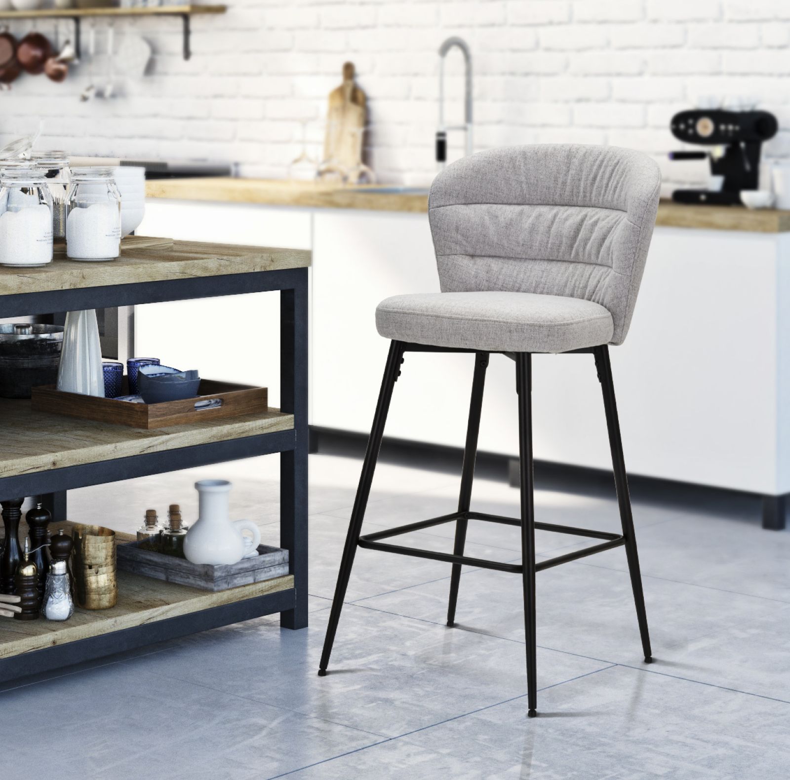 BAR STOOL LOSANNA GREY SET 2 PZ CM 52X59X108 - slika 9