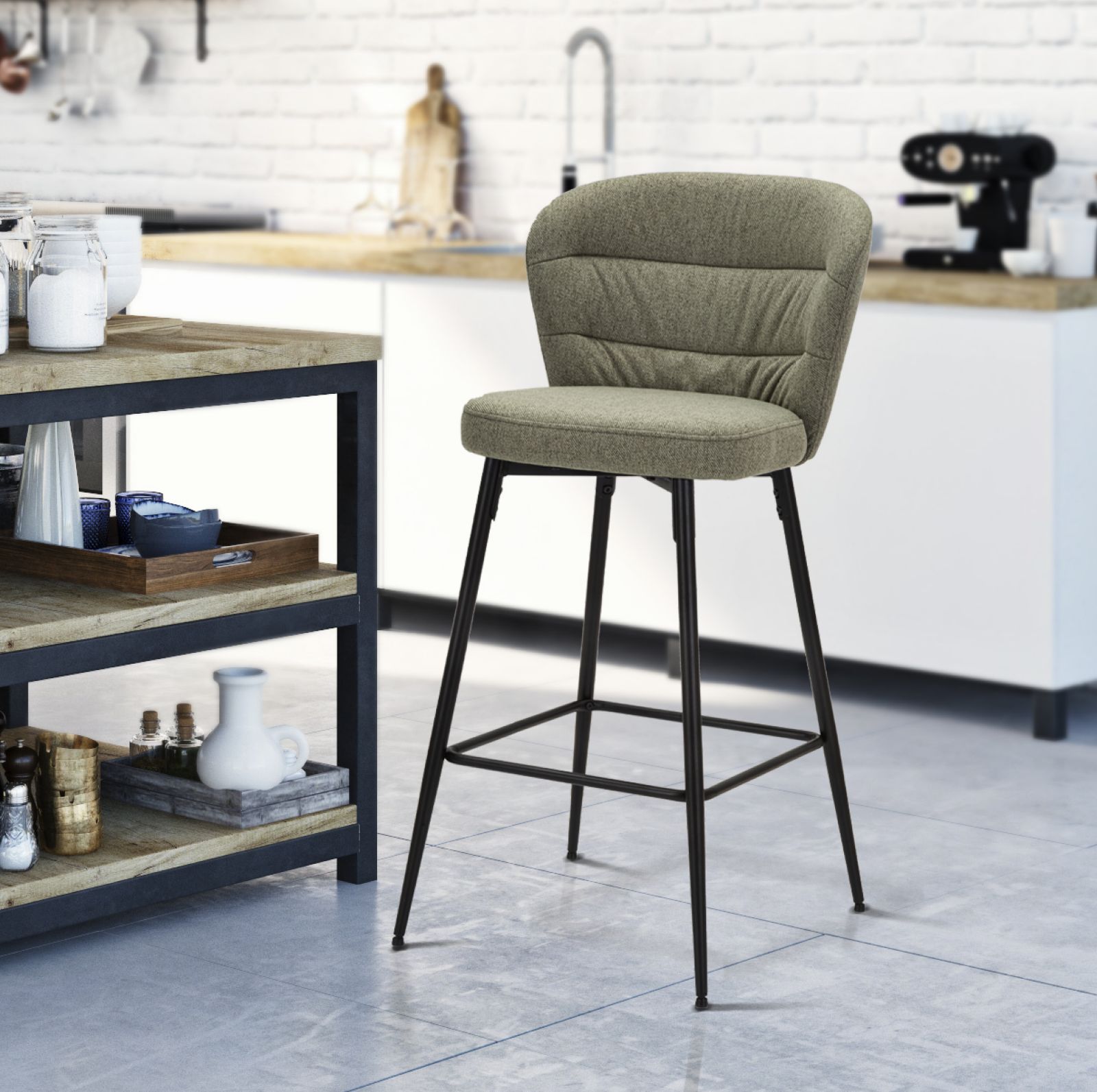 BAR STOOL LOSANNA GREEN SET 2 PZ CM 52X59X108 - slika 9