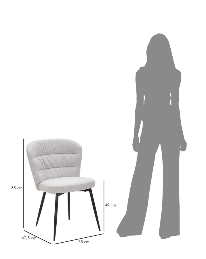 CHAIR LOSANNA GREY SET 2 PZ CM 58X60,5X85 - slika 9