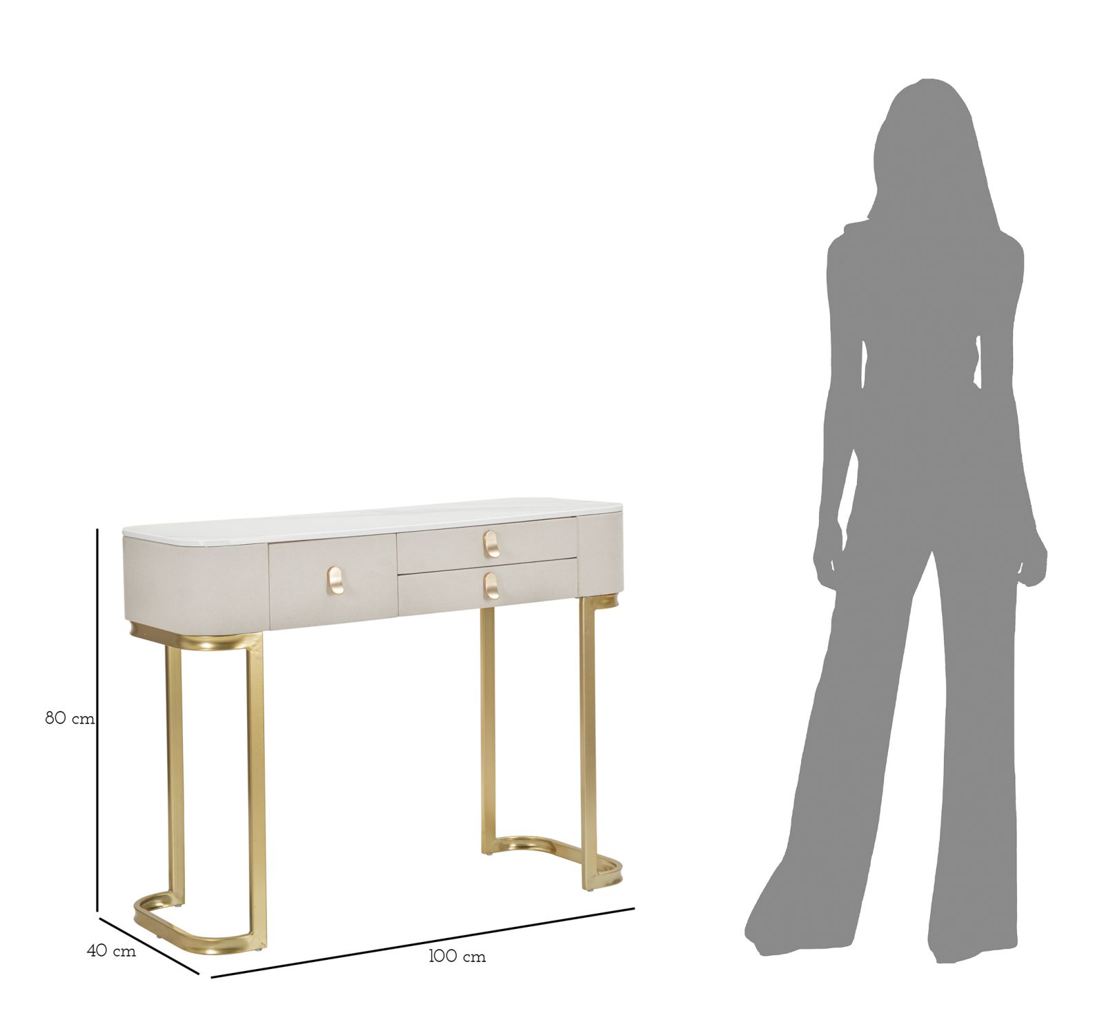 CONSOLE 3 DRAWERS BEAUTY CM 100X40X80 - slika 10