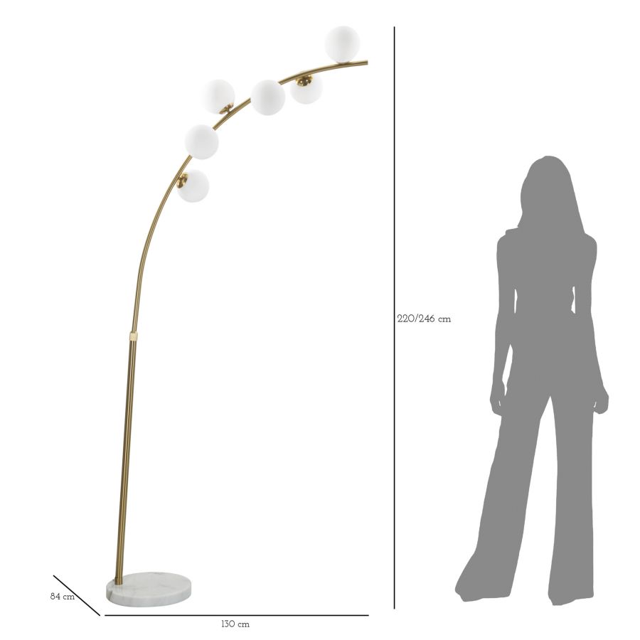 FLOOR LAMP GLAMY ARC 6 LUCI CM 130X45X220-246 - slika 7